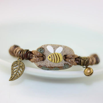 AliExpress Fashion Bracelets Ceramic Bee Charm Bracelet Bronze Mens/Ladies Wristband Bangle, So CUTE!